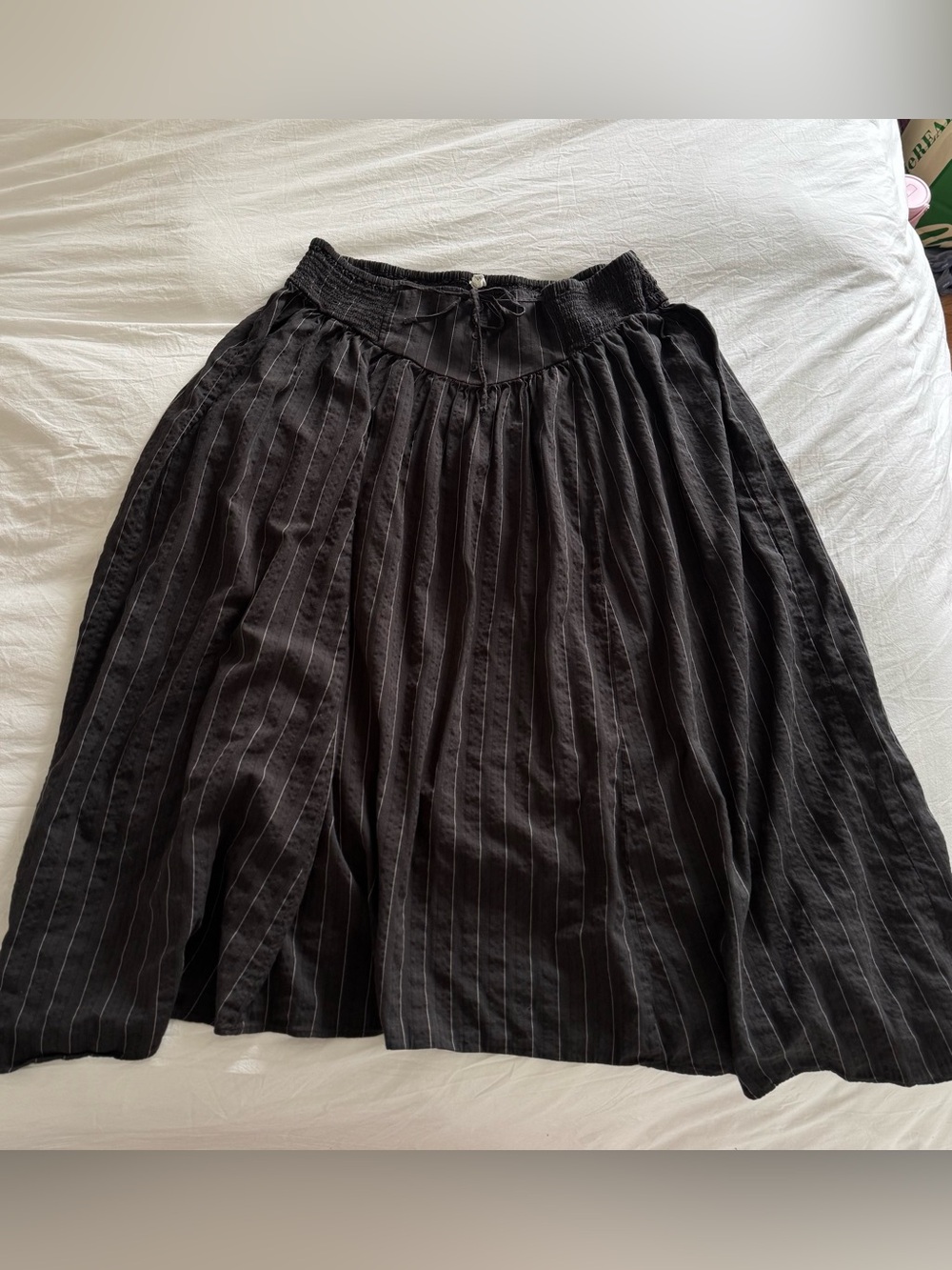 Aerie V Waist Maxi Skirt Grey Pinstripe XXL - Picture 2 of 7